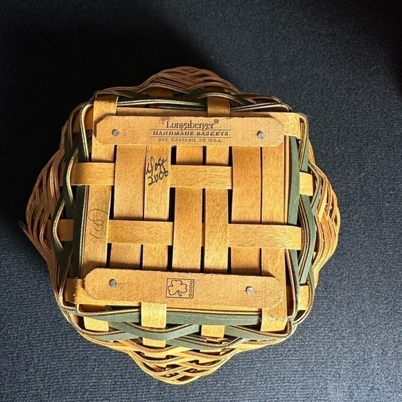 Longaberger St‎ Patricks lucky twist basket protector liner lid Shamrock knob - Picture 8 of 14